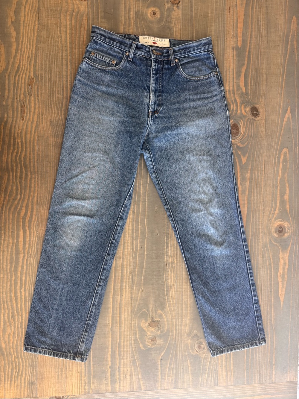 Vintage Guess 001 Straight Leg Jeans USA Made High Rise Size 30